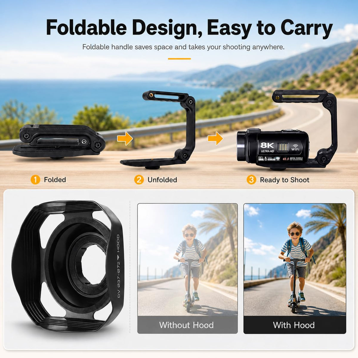 MURAUX built-in fill light enhances portraits in dim environments