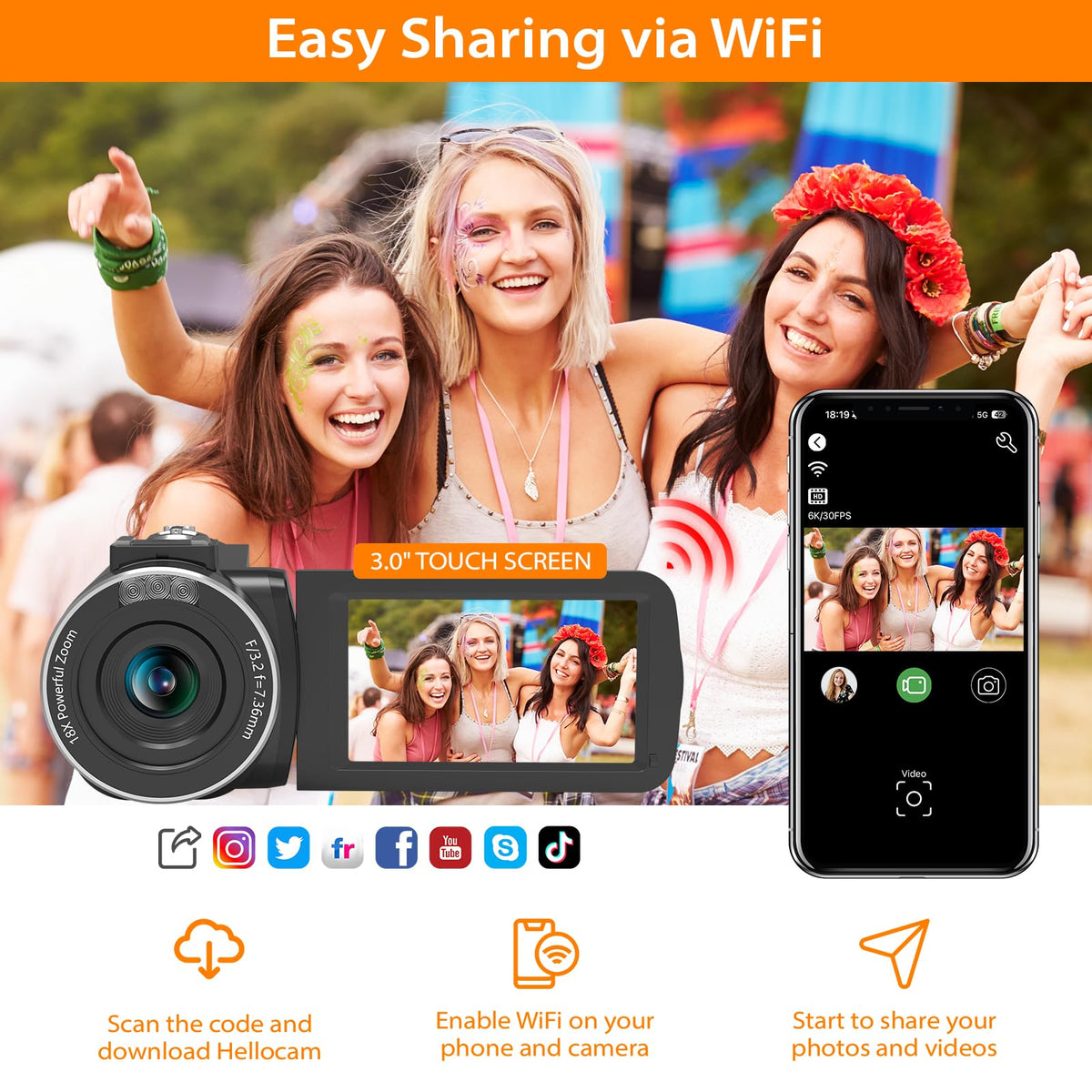 MURAUX WiFi app HelloCam for quick previews and transfers