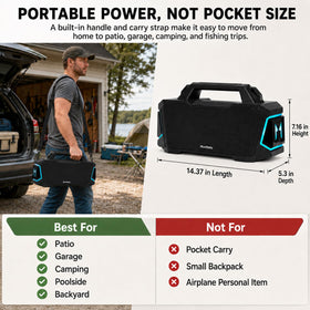 Musibaby built-in handle and adjustable strap for easy transport