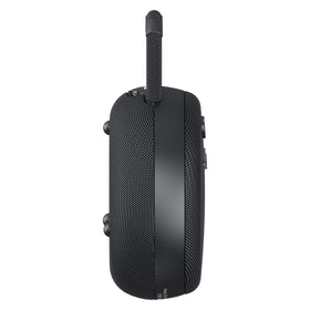Musibaby clipped to backpack strap showing travel-ready portability