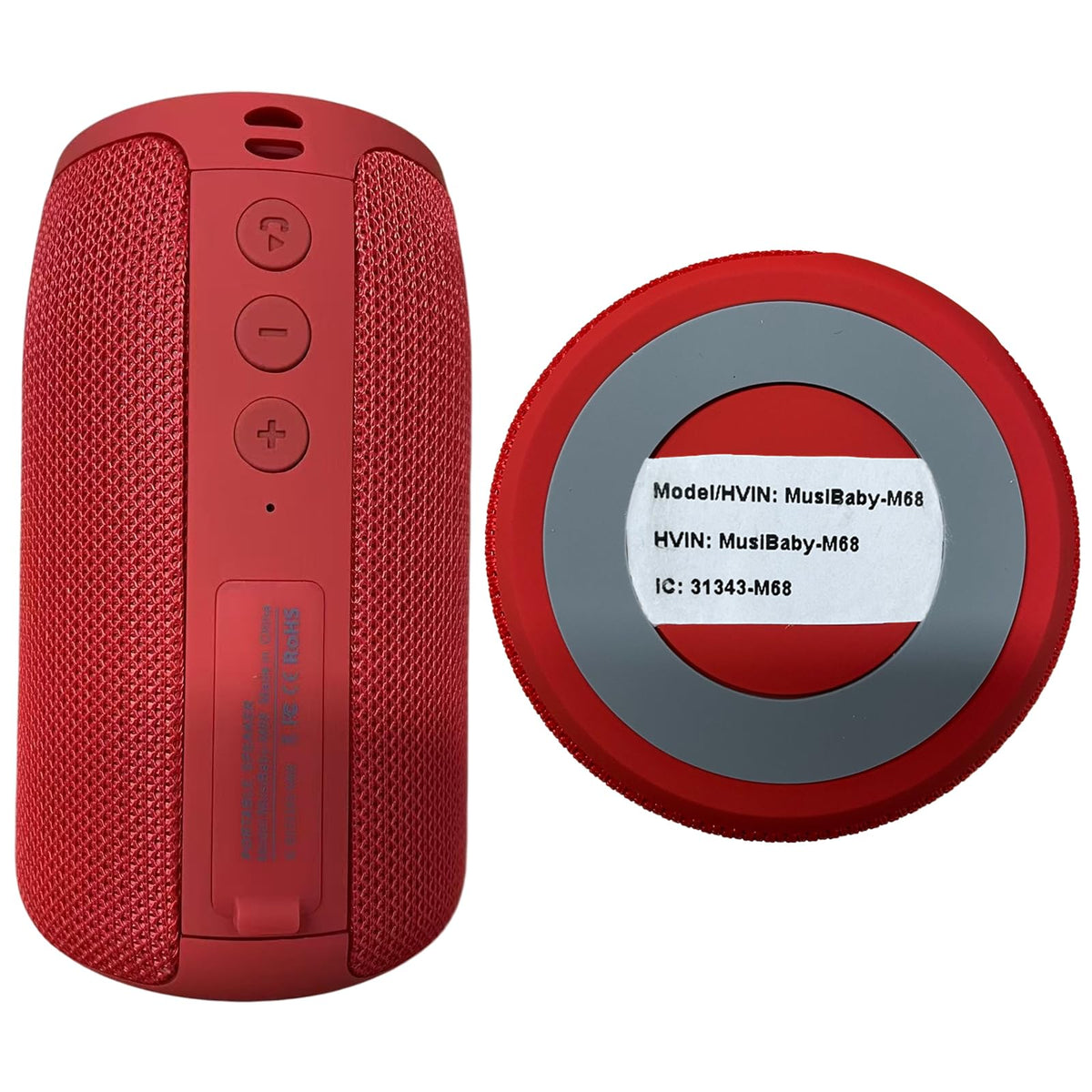 Musibaby M68 near pool with splash showcasing IPX5 water resistance