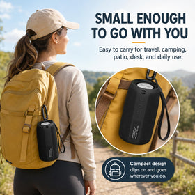 Musibaby M68 with strap in hand showing portable carry convenience