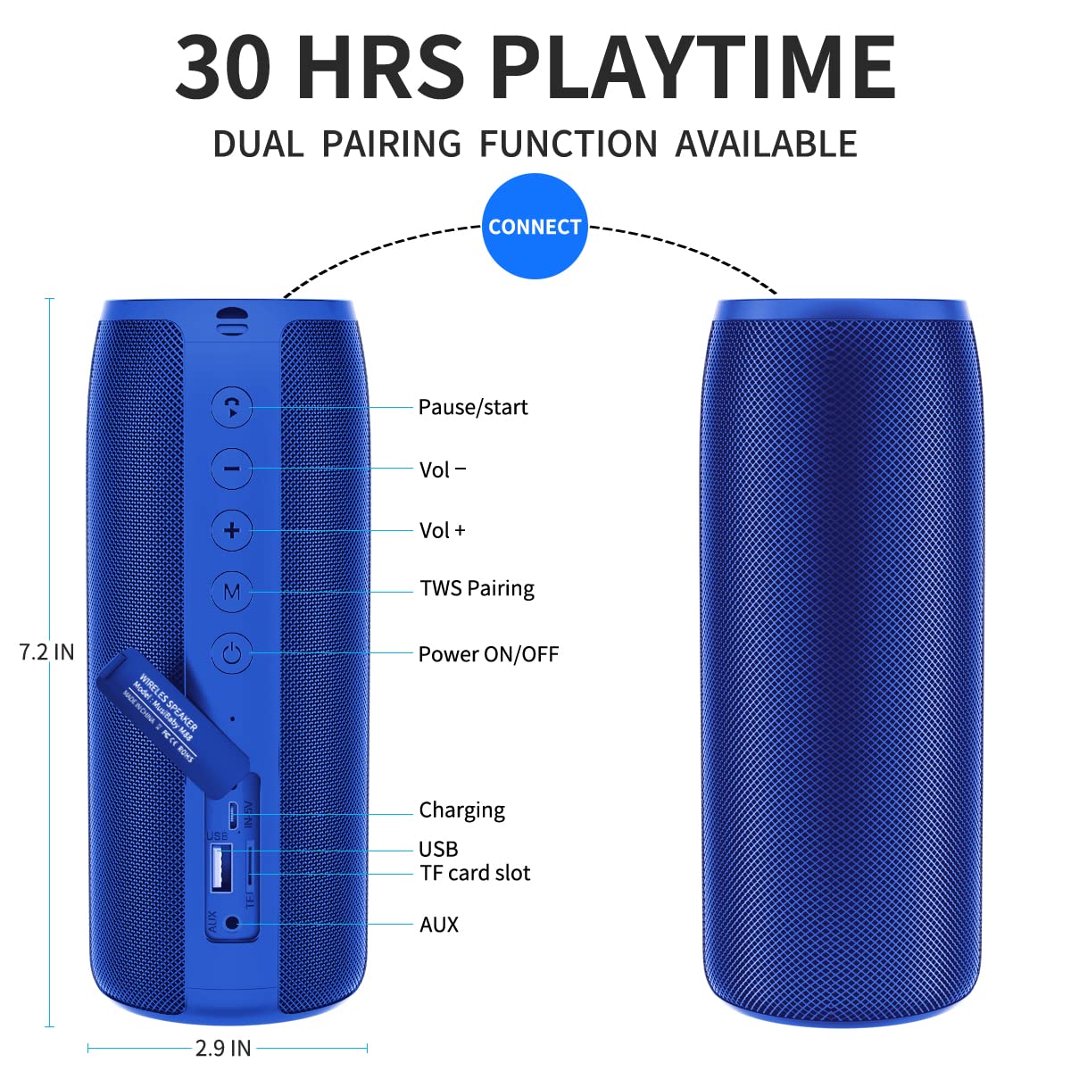 Musibaby M88 IPX5 waterproof design for showers and beach days