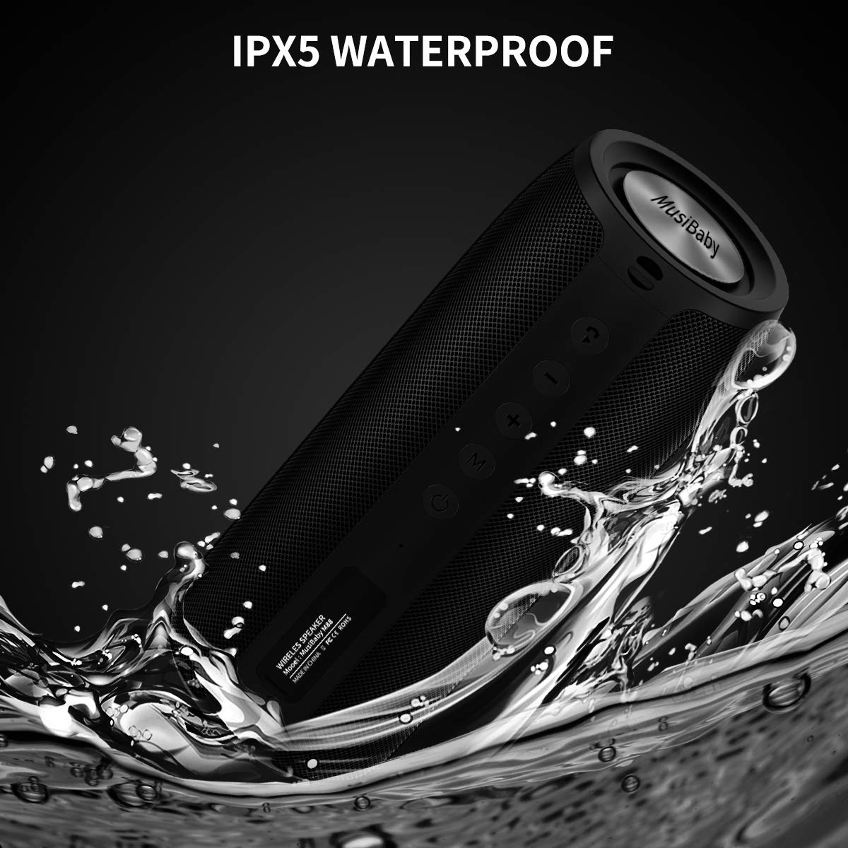 Musibaby M88 IPX5 waterproof build is ideal for shower and poolside.