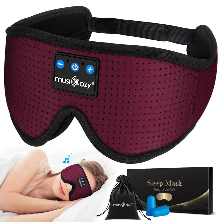 MUSICOZY front view of sleep headband showing sleek packaging and brand
