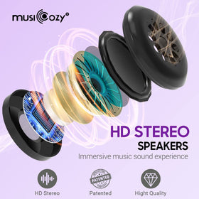 MUSICOZY in-use on airplane seat for travel noise reduction and relaxation