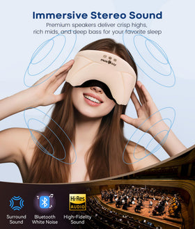 MUSICOZY thin speaker pad detail showing pressure-free side sleeping