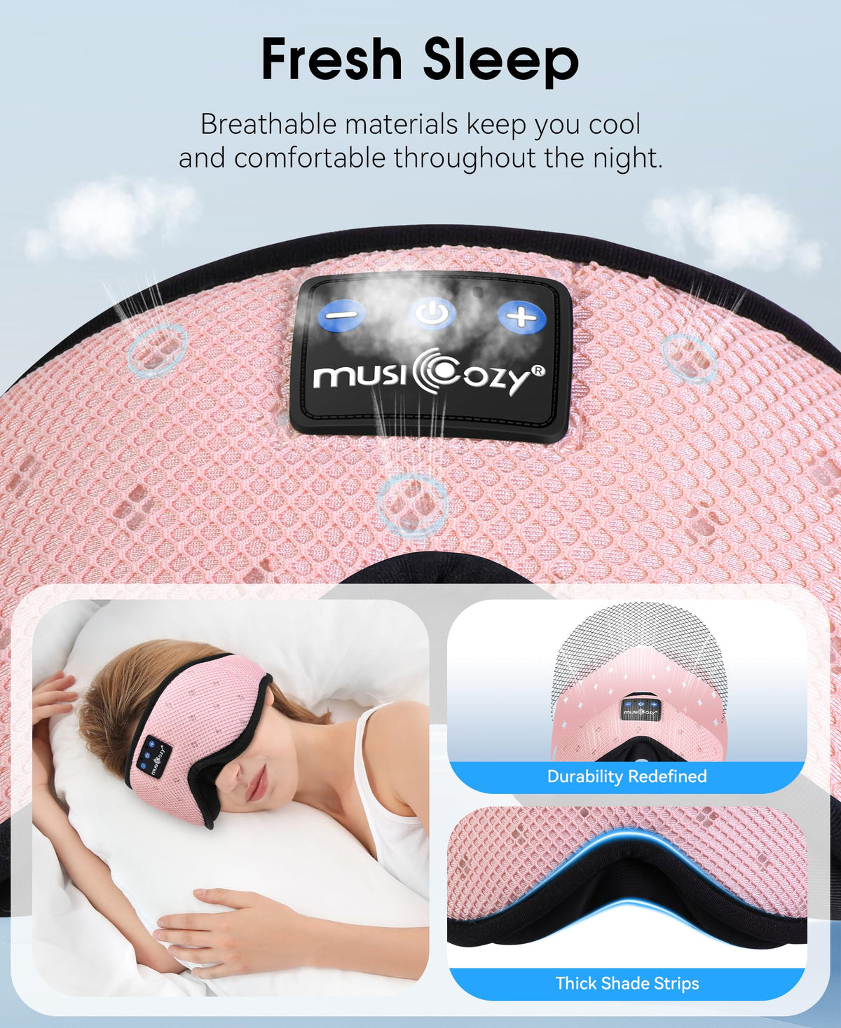 MUSICOZY close-up of 3D eye socket demonstrating pressure-free lash comfort