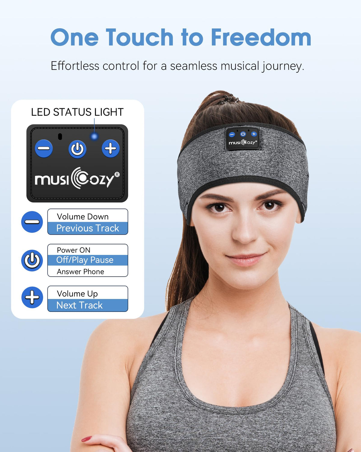 MUSICOZY 40mm drivers deliver rich sound with clear mids.