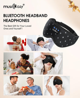 MUSICOZY mask on bed in bedroom setting promoting restful atmosphere