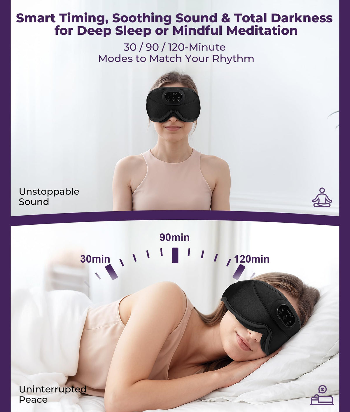 MUSICOZY close-up of 3D contoured eye cup illustrating pressure-free fit