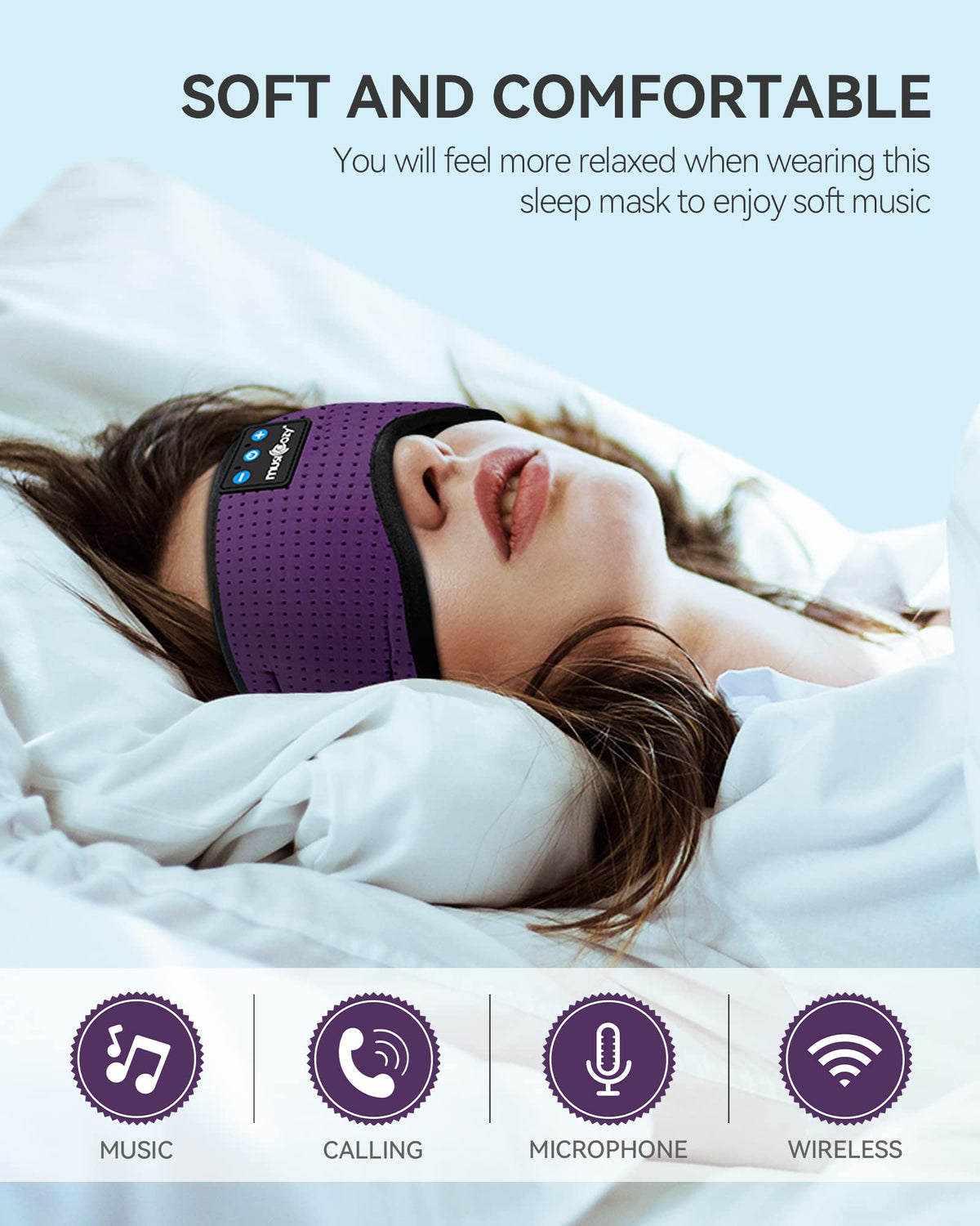 MUSICOZY close-up of memory foam lining for pressure-free comfort