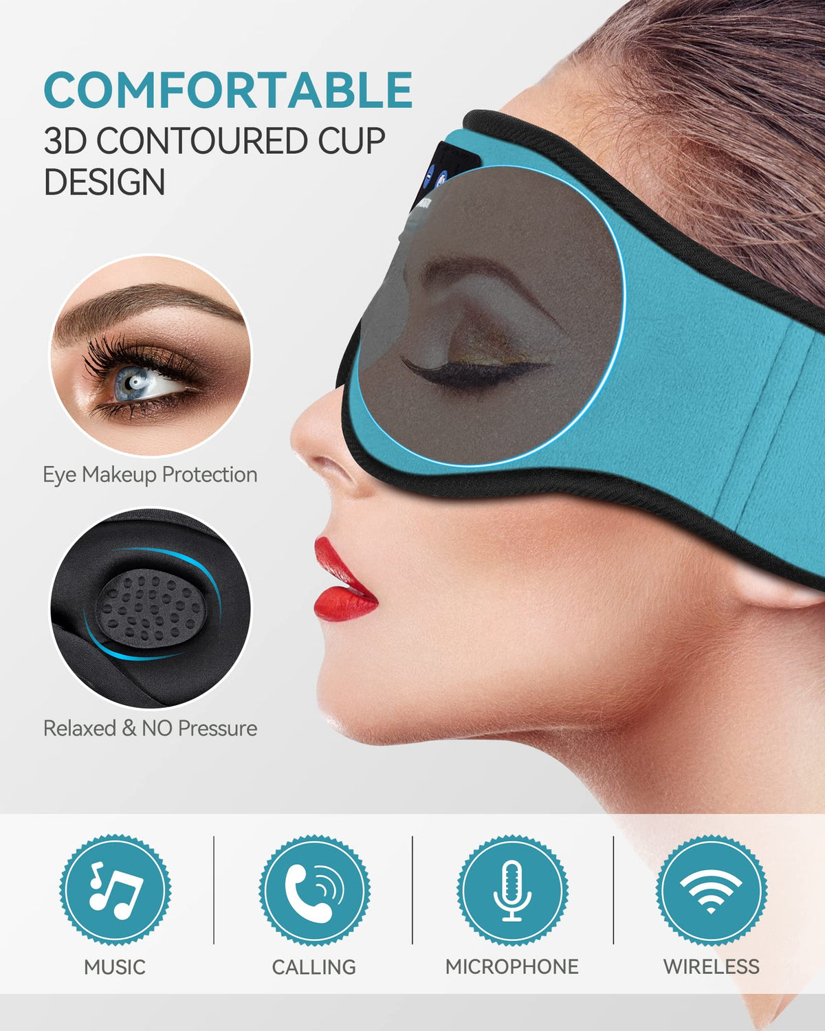 MUSICOZY close-up of built-in speaker delivering clear stereo sound for restful listening