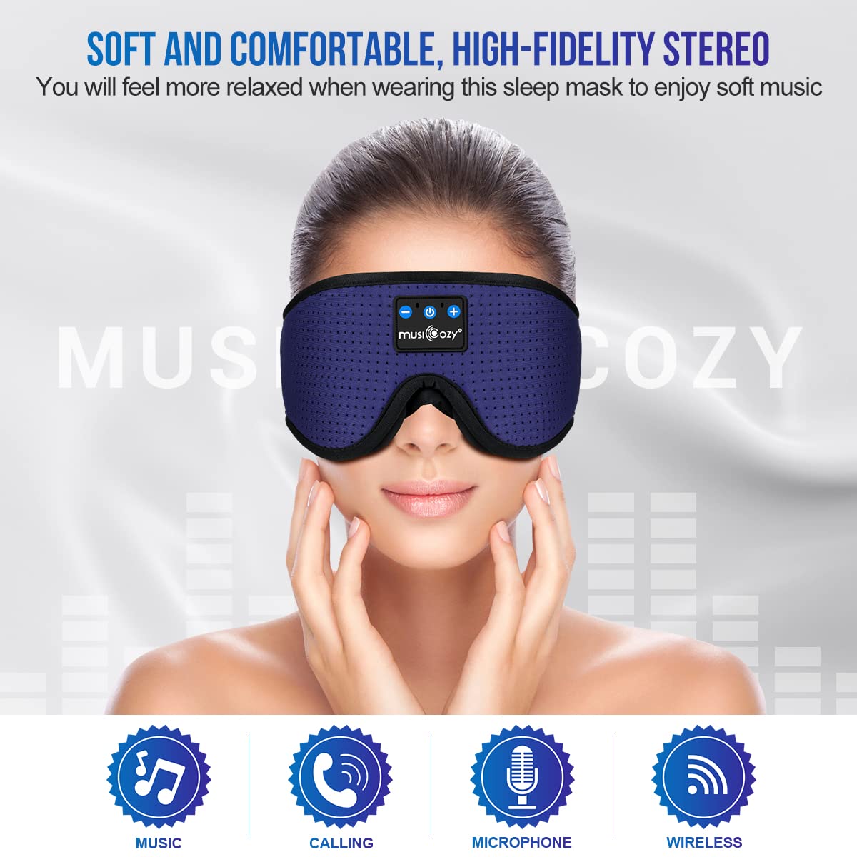 MUSICOZY 3D contour close-up showing eye space and pressure relief