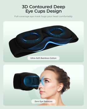 MUSICOZY built-in earbuds detail demonstrating pressure-free audio