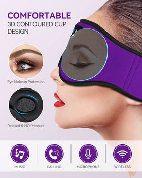 MUSICOZY close-up of 3D eye pocket and memory foam for pressure-free comfort