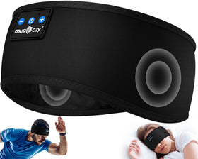 MUSICOZY front view of headband packaging showing product and features for quick purchase decision