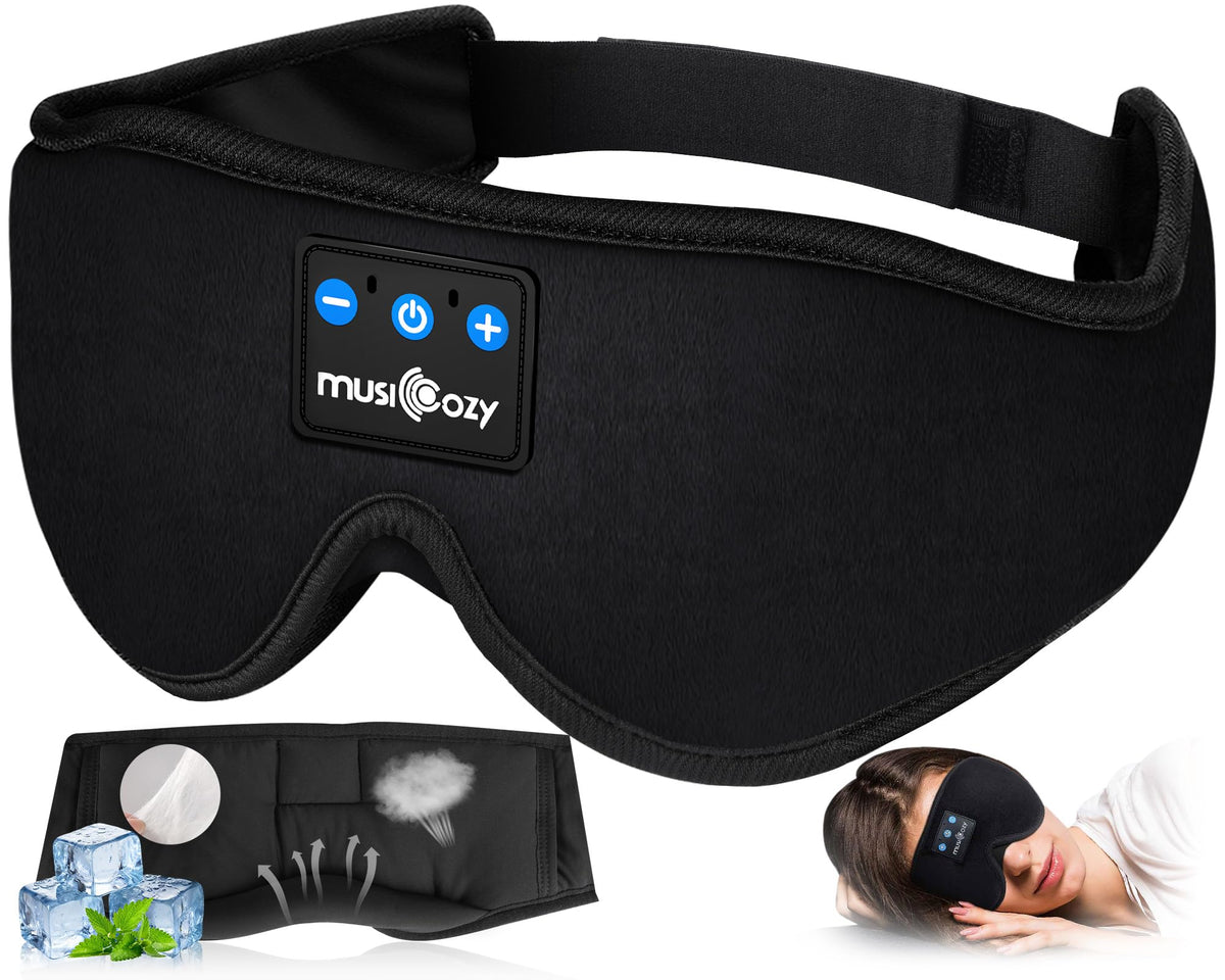 MUSICOZY front packaging showing mask and compact storage, highlights portability