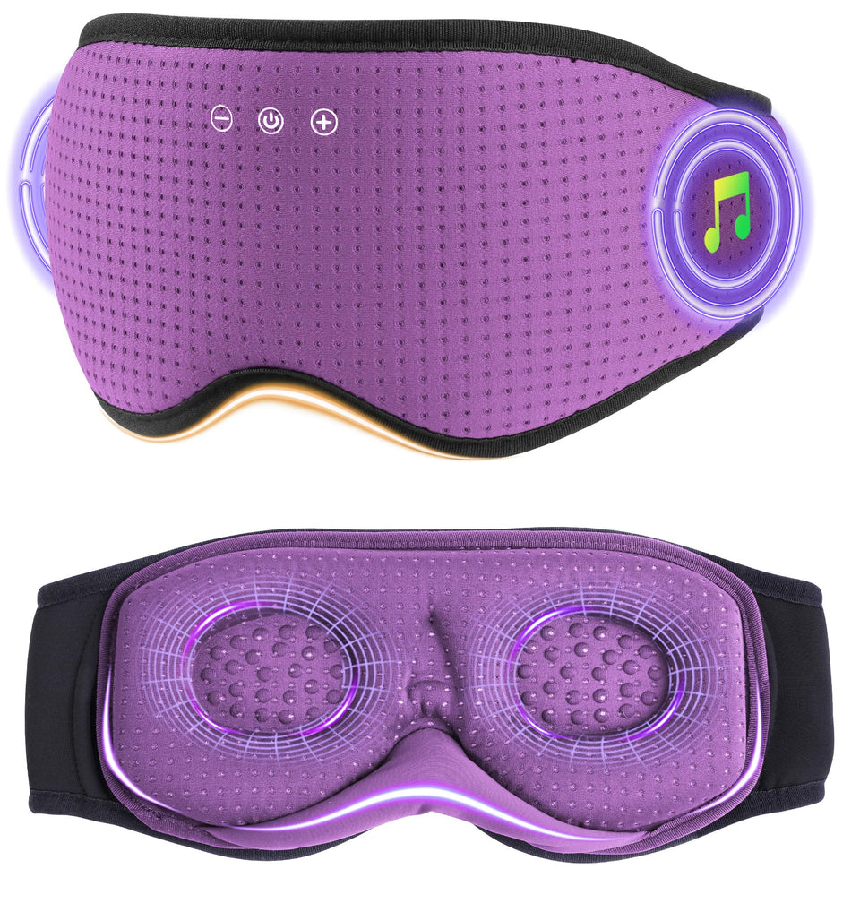 MUSICOZY front view showing speakers and comfortable mask, promotes quiet sleep
