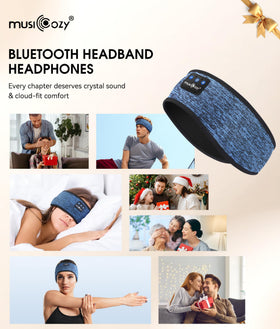 MUSICOZY headband worn during yoga and running for hands-free audio