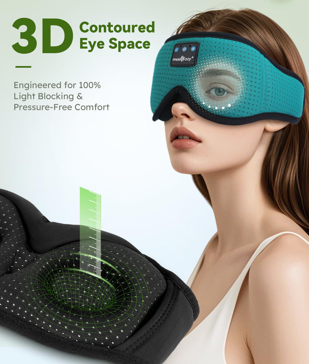 MUSICOZY nose baffle blocking light for improved darkness and sleep