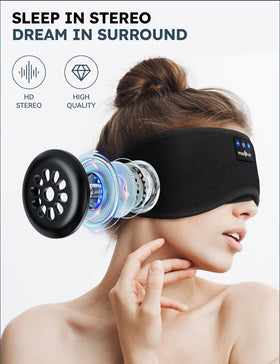 MUSICOZY worn by side sleeper demonstrating pressure-free comfort while lying down
