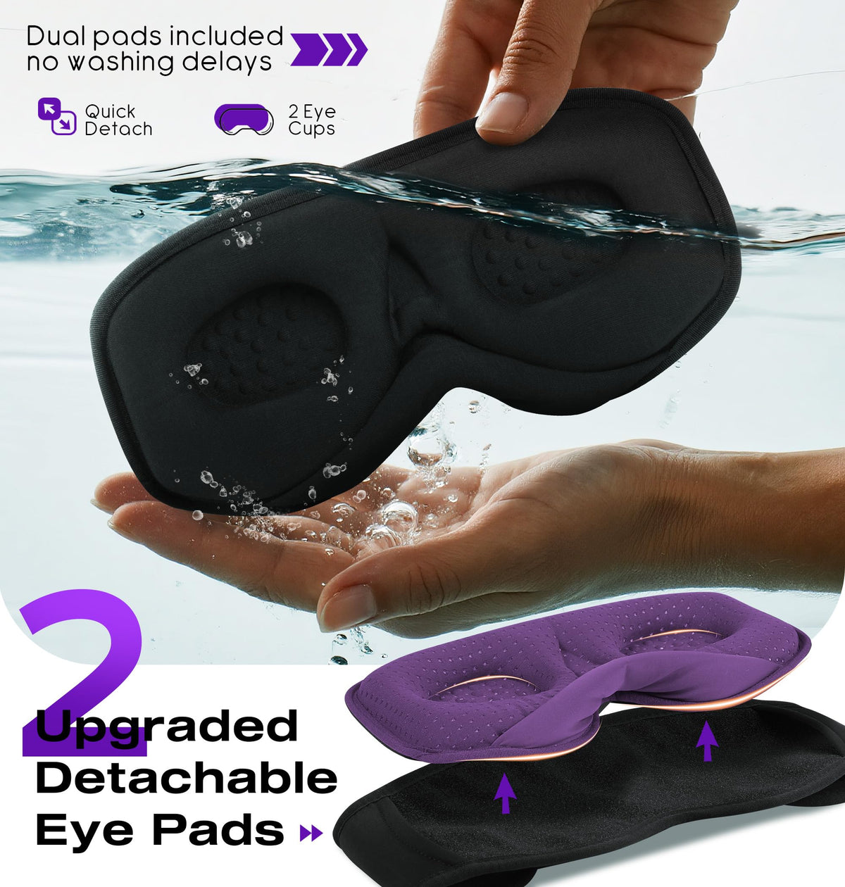 MUSICOZY side profile on sleeper, demonstrates low pressure and side-sleep comfort