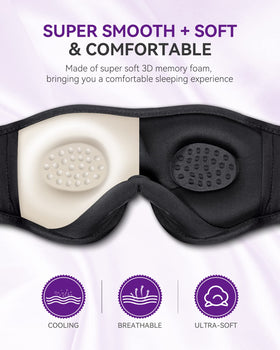 MUSICOZY worn by side sleeper demonstrating low-profile design and undisturbed rest