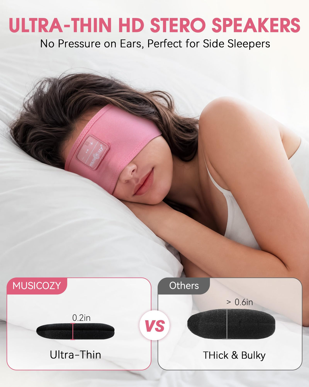 Musicozy sleep headband suitable for workouts with soft fabric