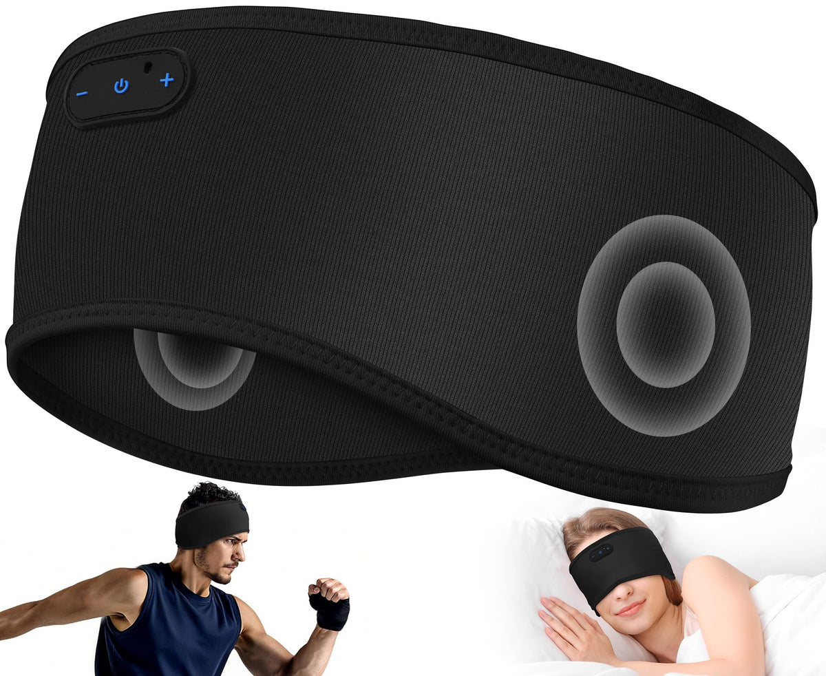 MUSICOZY Sleep Headphones headband worn for side sleeping with soft bamboo fabric