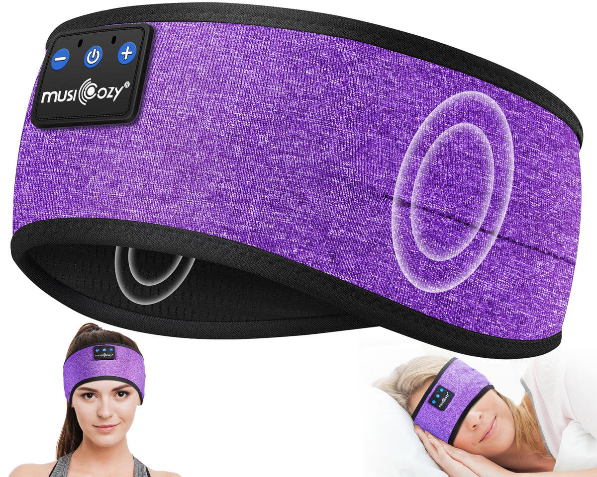 MUSICOZY Sleep Headphones band on head for wireless music during sleep or workouts.