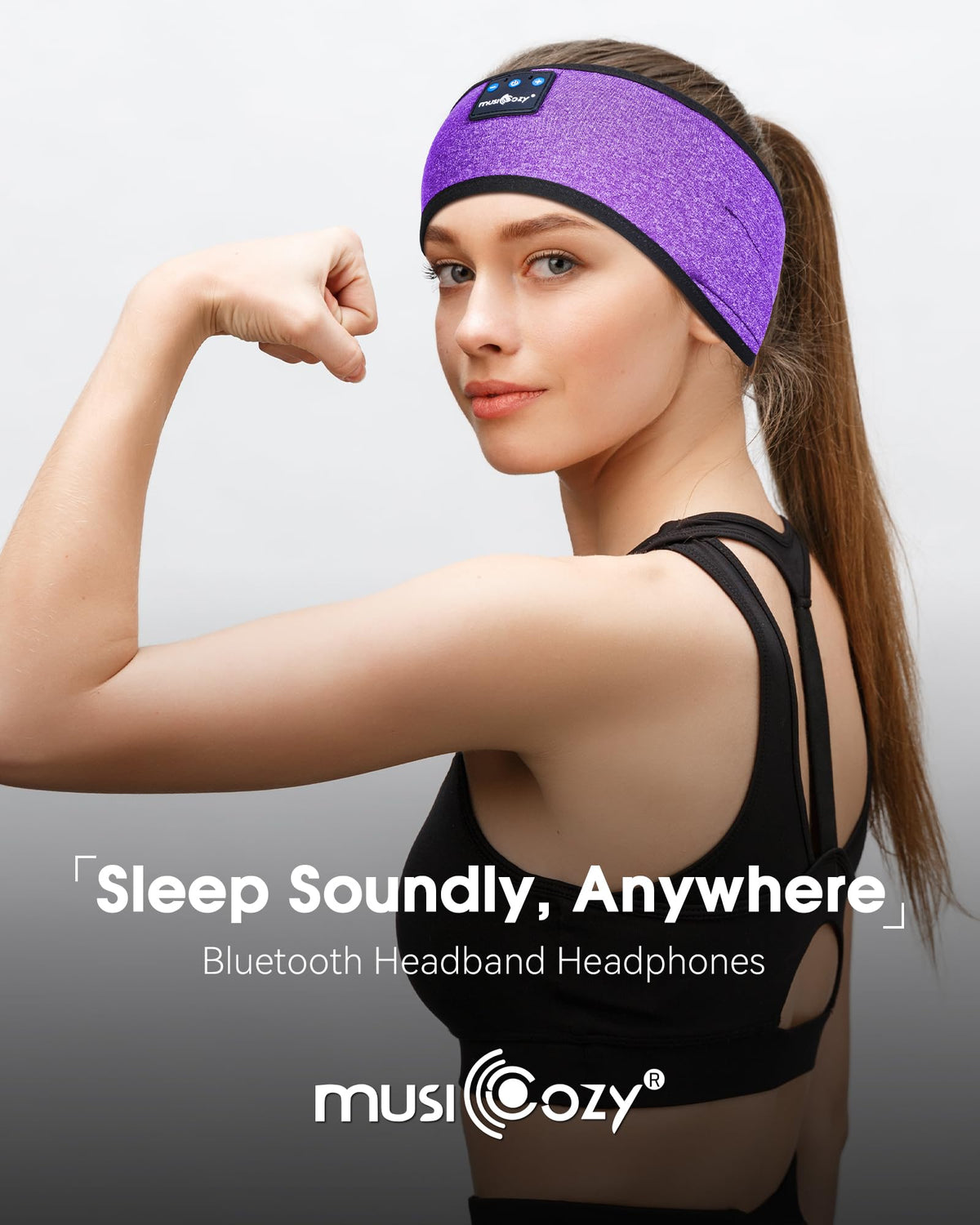 MUSICOZY band features built-in microphone for hands-free calls during activities.