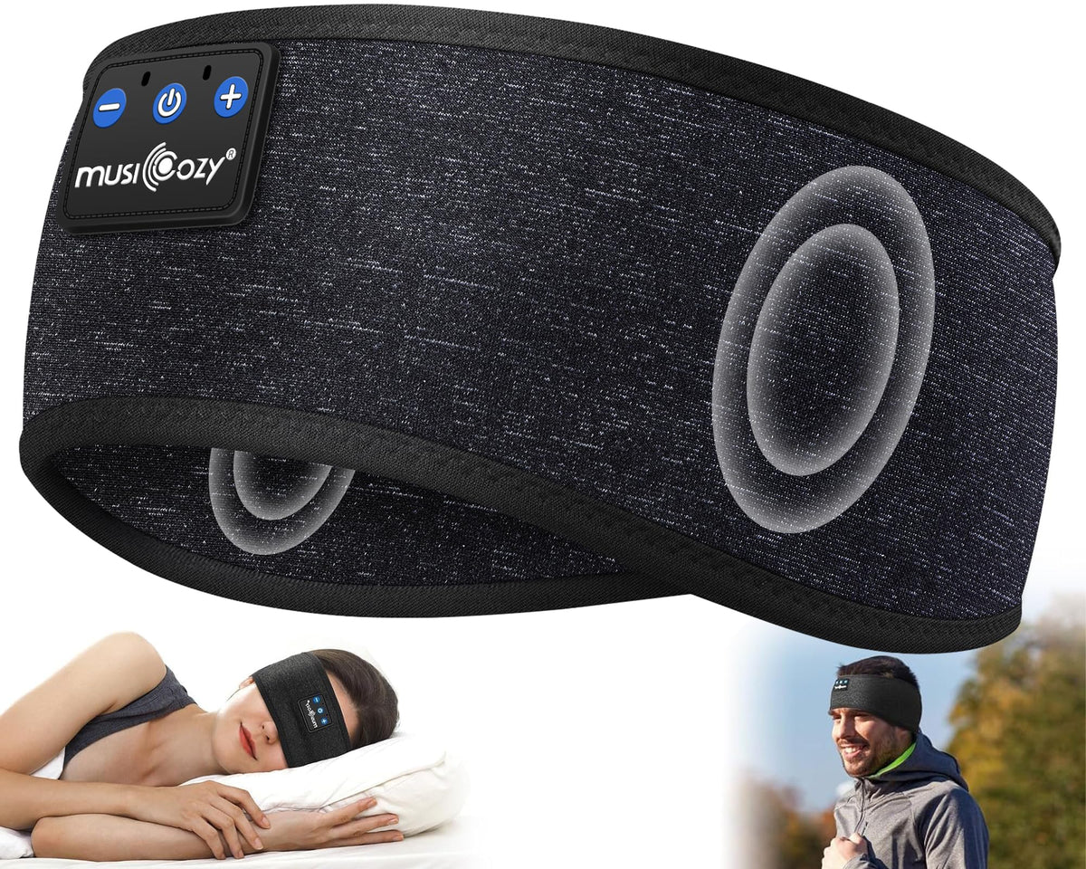 Musicozy Sleep Headphones headband worn during workout for hands-free audio