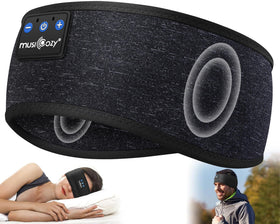 Musicozy Sleep Headphones headband worn during workout for hands-free audio