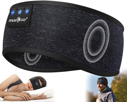 Musicozy Sleep Headphones headband worn during workout for hands-free audio
