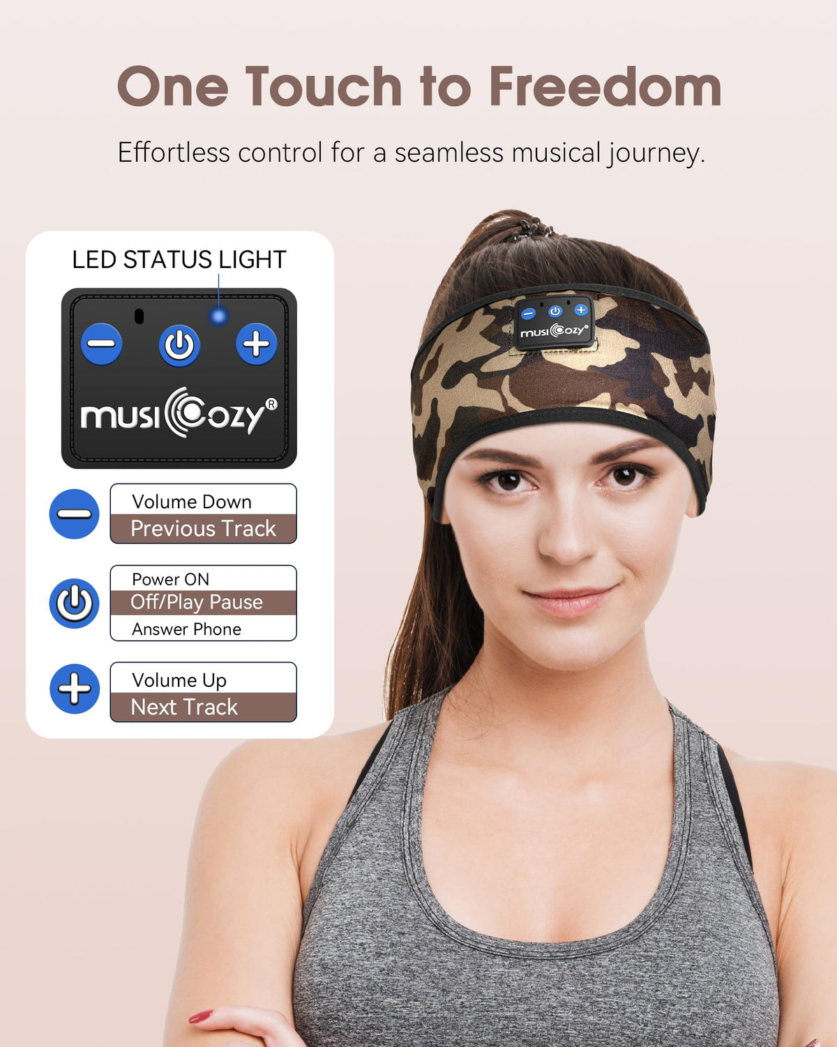 MUSICOZY sleep headphones soft fabric for hypoallergenic long wear
