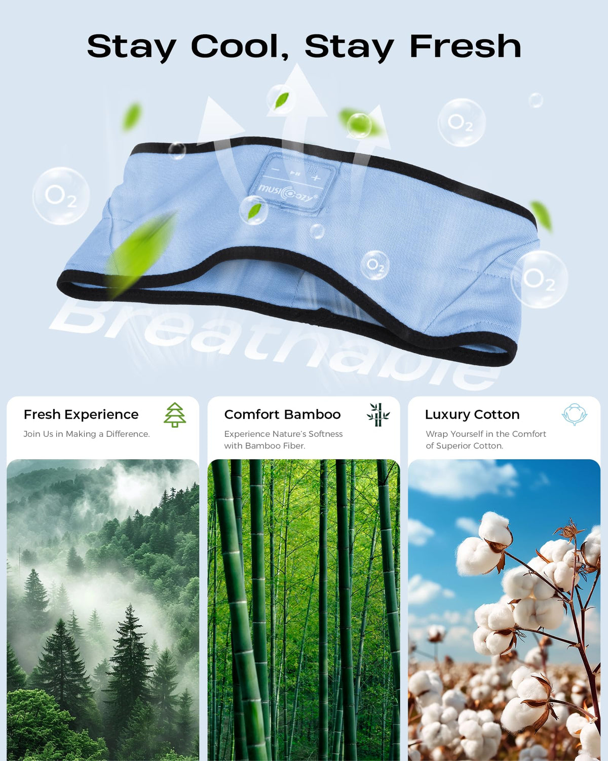 MUSICOZY bamboo-cotton fabric shows soft texture and cozy comfort