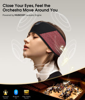 MUSICOZY sport headband yoga workout demonstrates secure, sweat-wicking fit