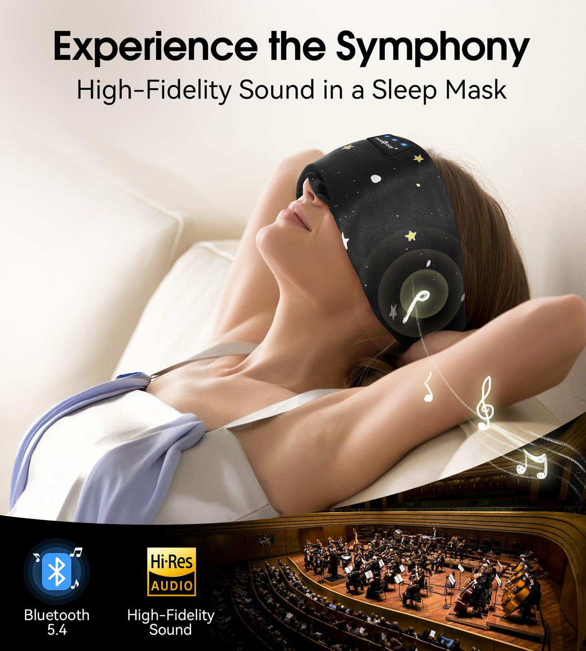 Musicozy total light blocking sleep mask helps side sleepers achieve deeper rest