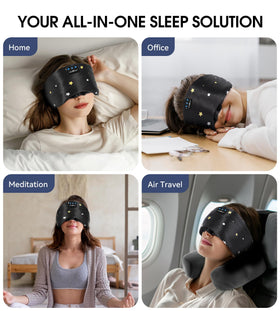 Musicozy travel friendly wireless sleep mask compact for flights and hotel stays