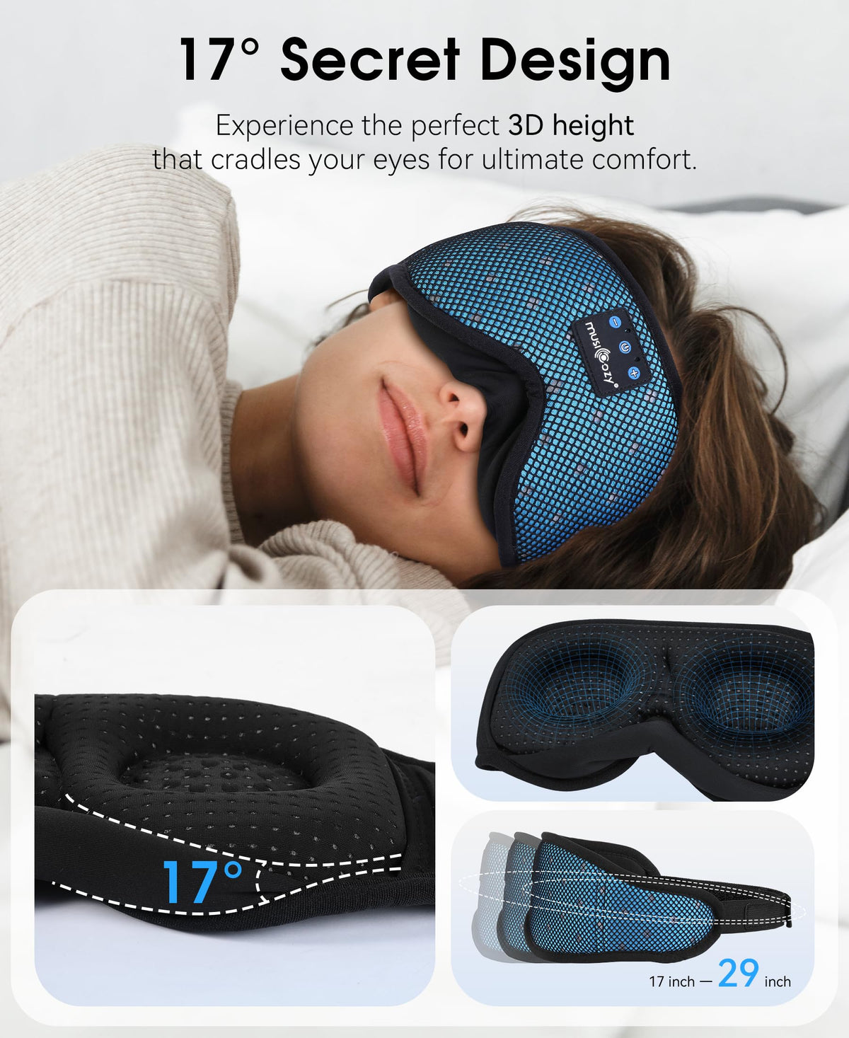 MUSICOZY travel pouch with folded mask for compact storage and portability