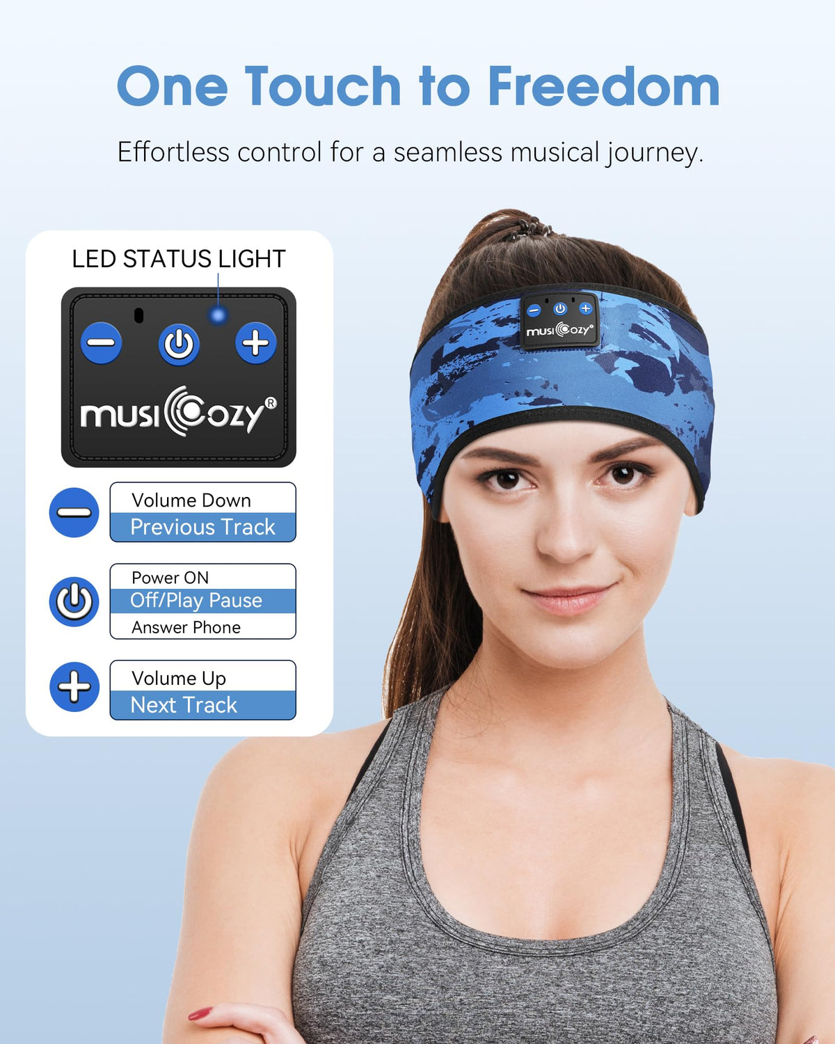 MUSICOZY USB charging cable included for quick recharge