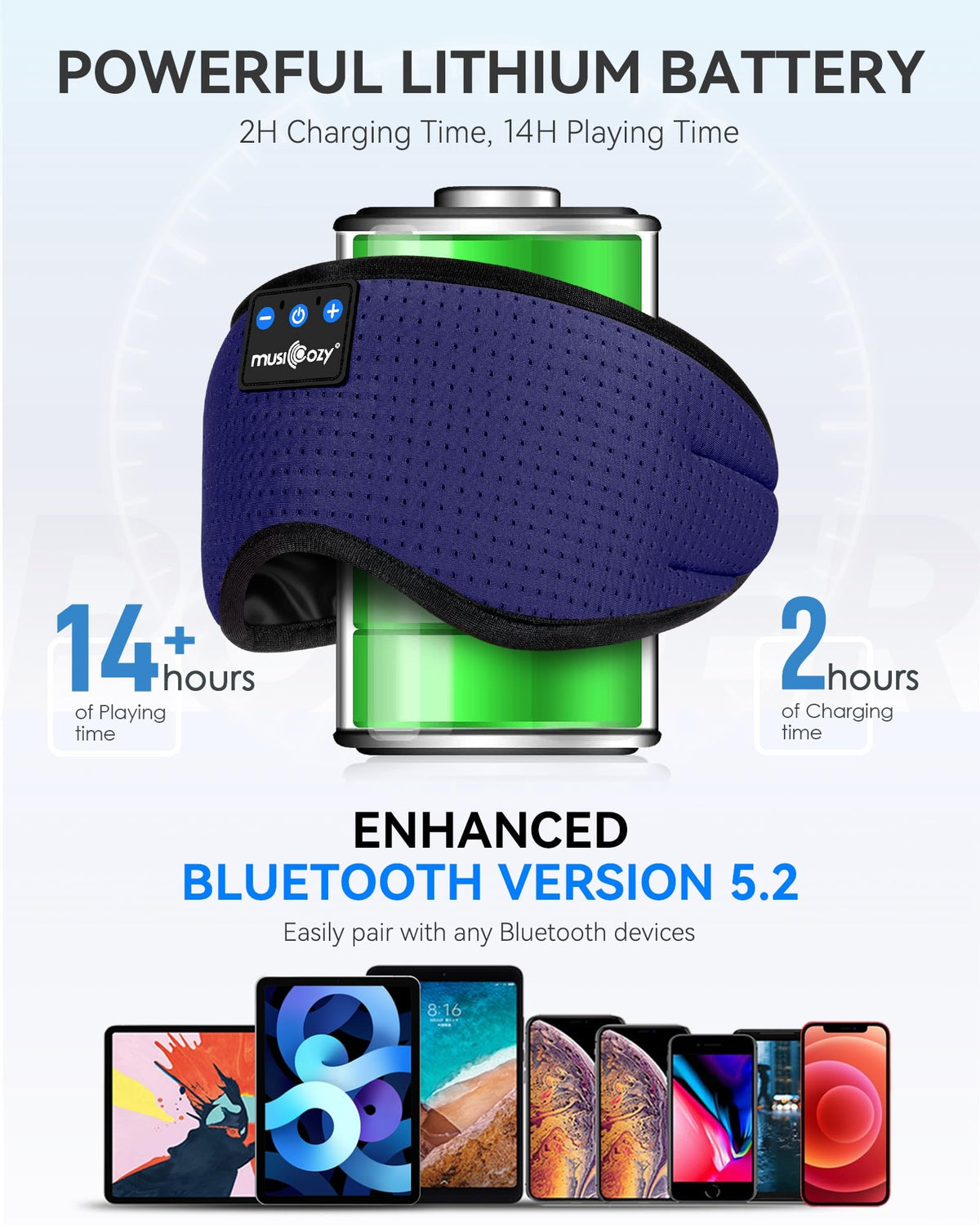 MUSICOZY worn by side sleeper illustrating comfortable fit and uninterrupted rest