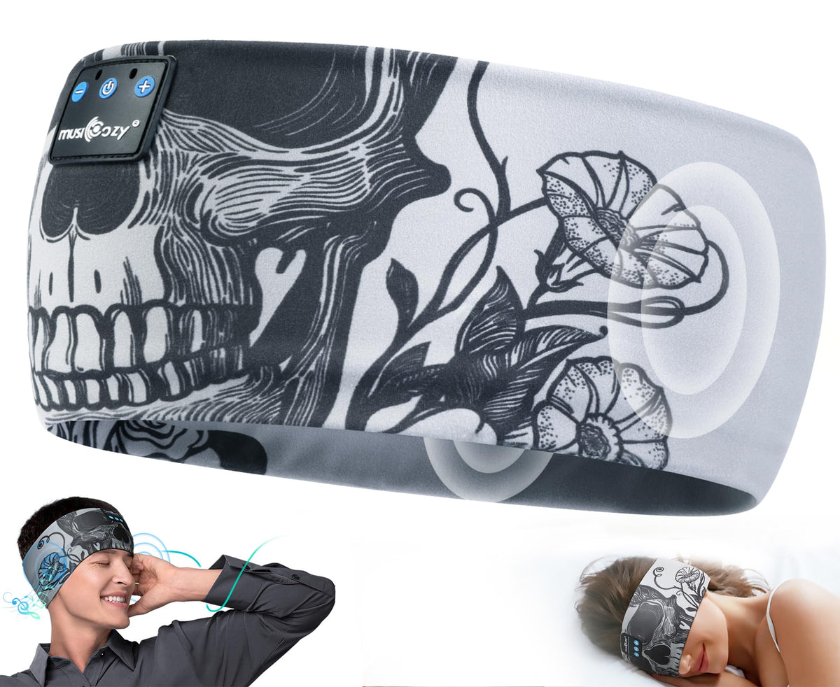 MUSICOZY sleep headphones headband with built-in speakers for wireless listening while resting.