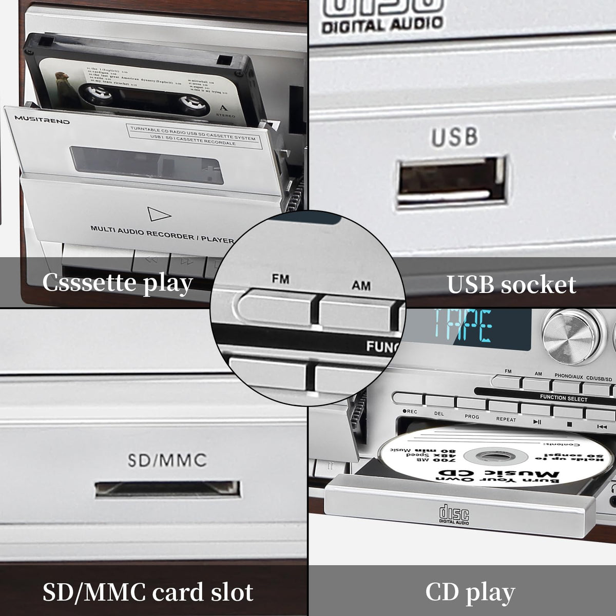MUSITREND USB/SD recording captures vinyl or cassette to digital MP3