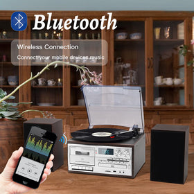 MUSITREND vinyl playback with 33/45/78 RPM and auto-stop for smooth listening
