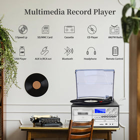 Musitrend 3-speed belt-drive turntable handles diverse records with smooth playback