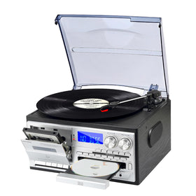 Musitrend 9-in-1 with external speakers for immersive vinyl sound