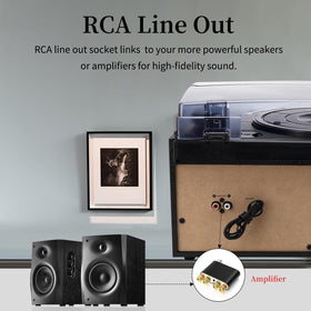 Musitrend aux-in and RCA line-out enable easy speaker connections