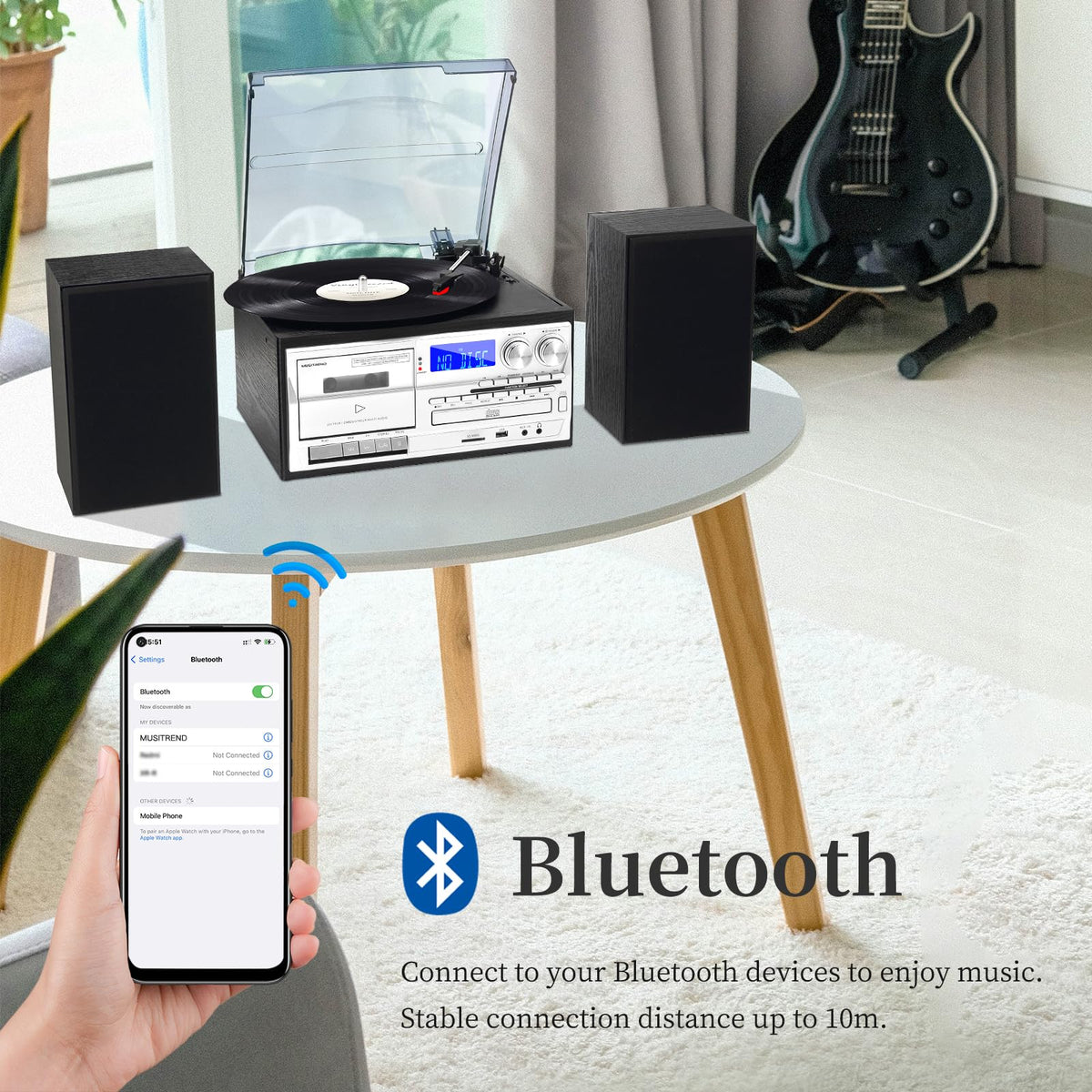 Musitrend CD cassette USB SD playback options for versatile formats.